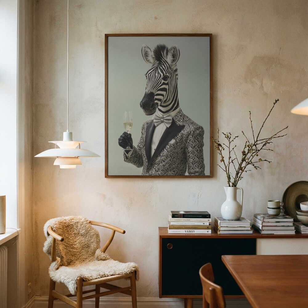 Zebra In Tuxedo Jacket Poster