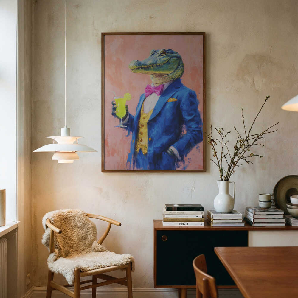 Crocodile In a Blue Suit Poster