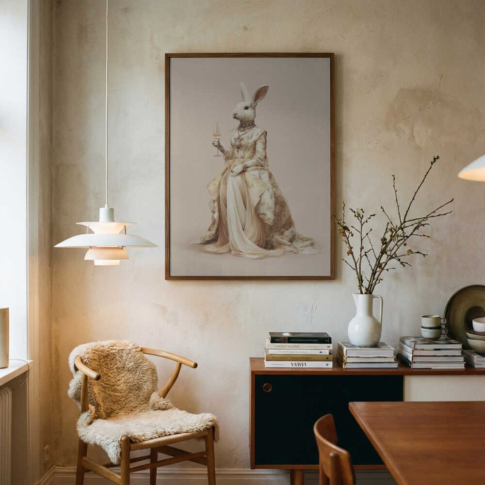 Rabbit In a Haute Couture Dress Poster