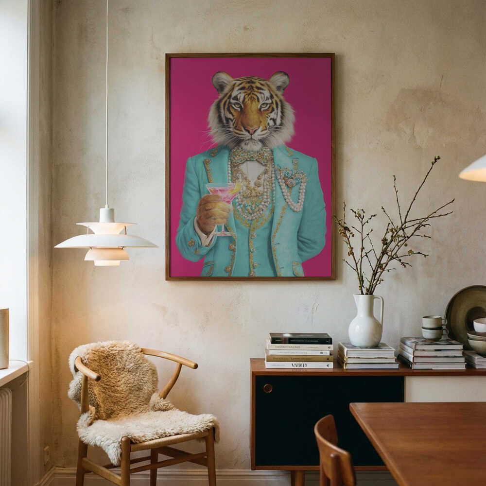 Cocktail Tiger Poster