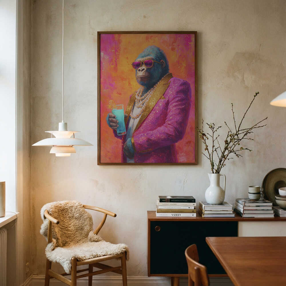 Gorilla In Pink Tuxedo Poster