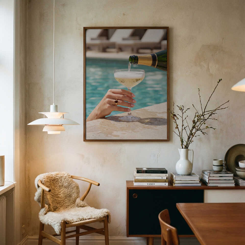 Luxury Poolside Champagne Poster