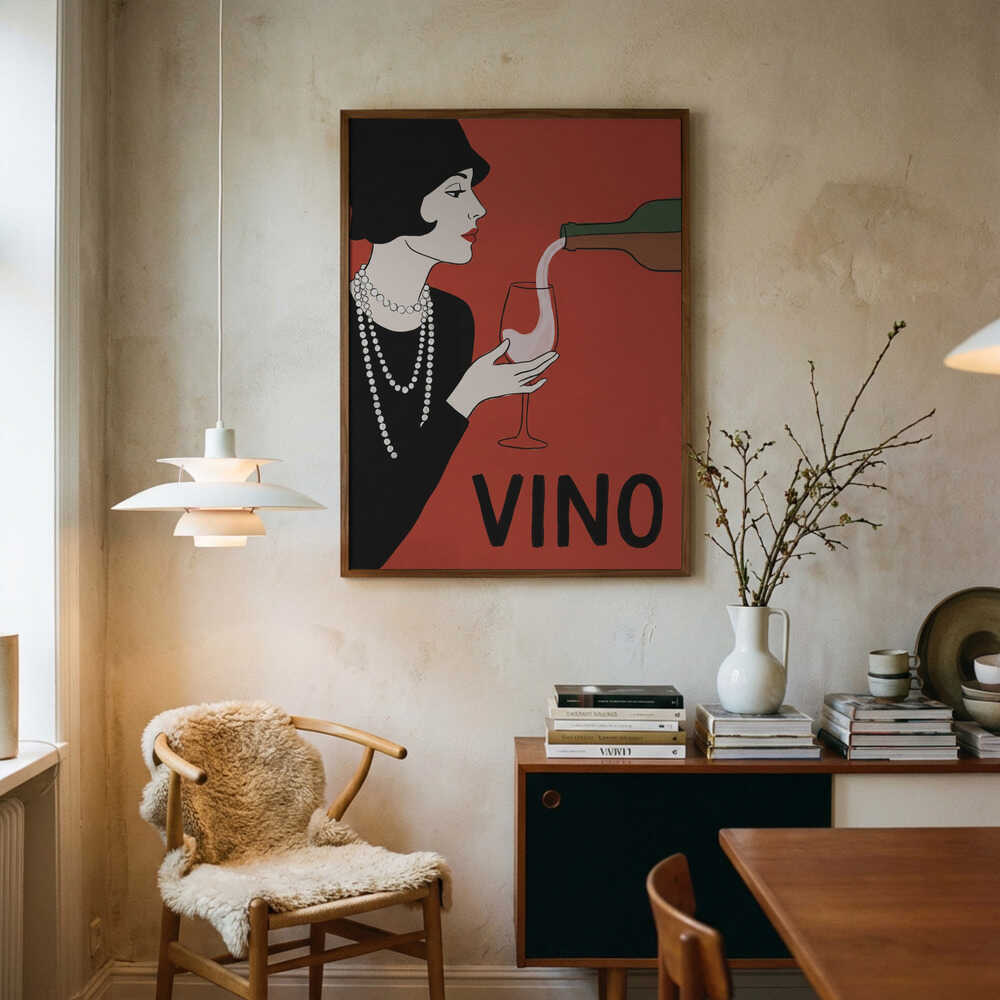 Elegant Flapper Wine Pour Poster