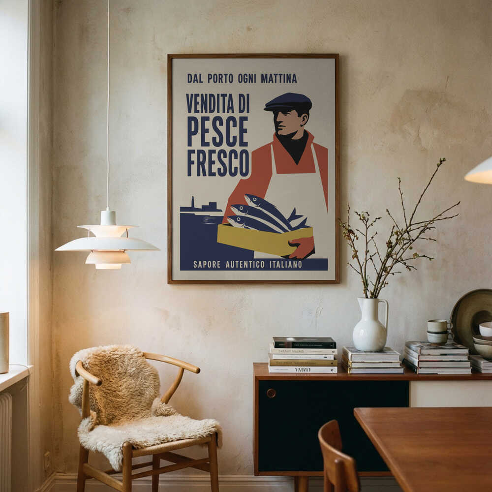 Italian Fish Market Poster
