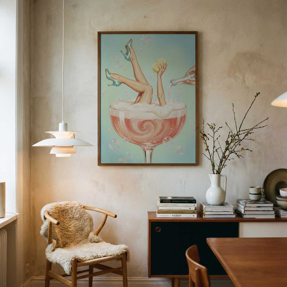 Champagne Bubble Bath Poster