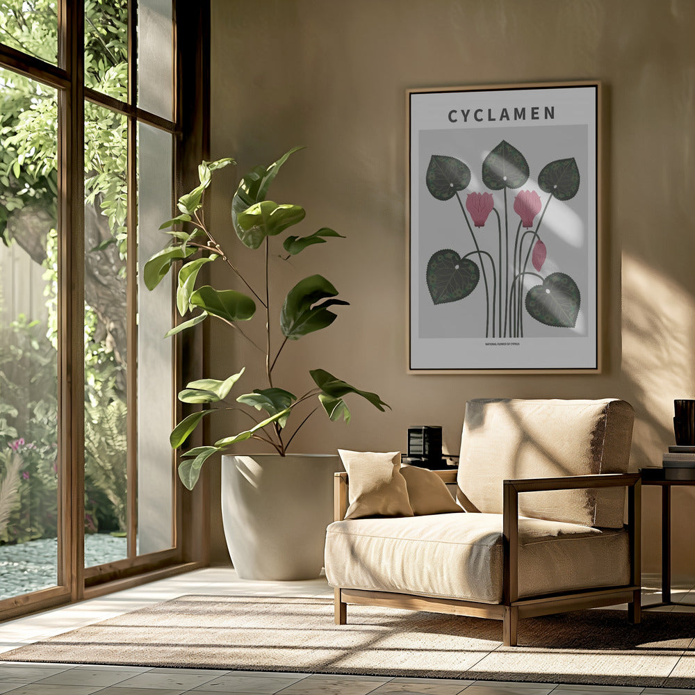 Cyklamen - National flower of Cypres Poster