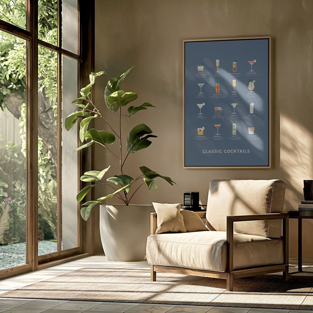 Classic Coctails poster blue Poster