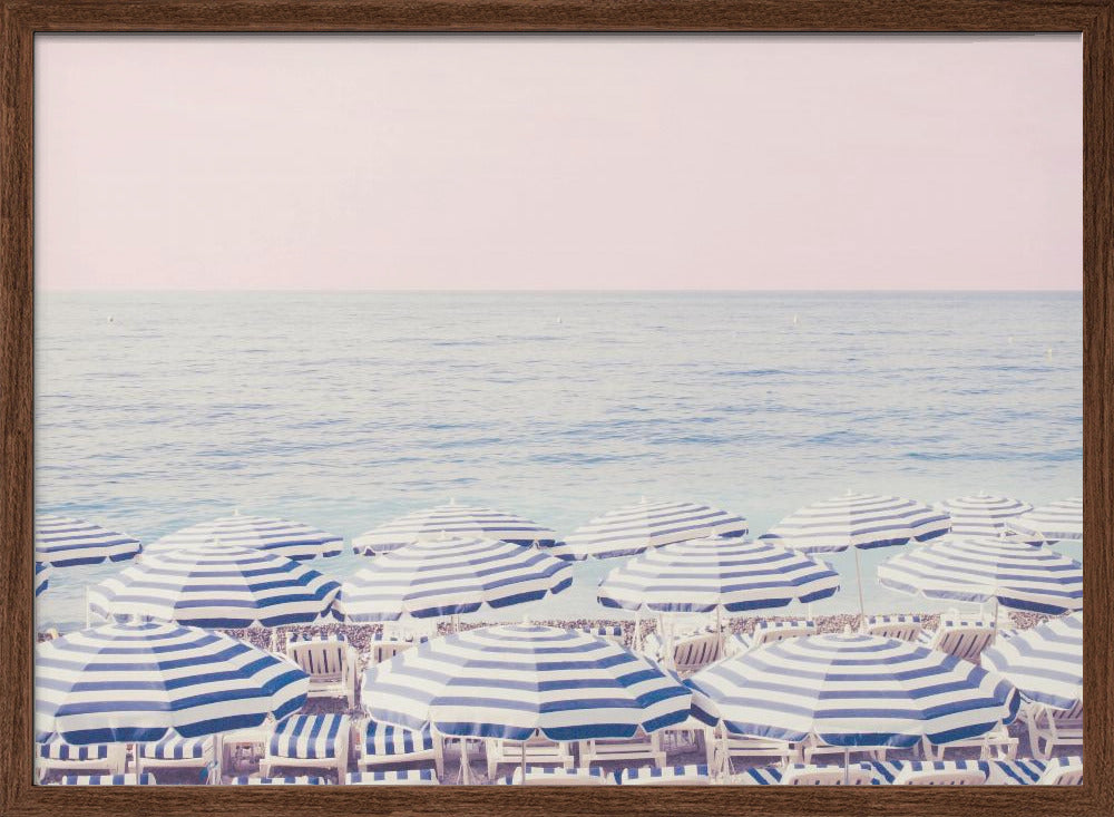 Riviera Umbrella Pink Sky Poster