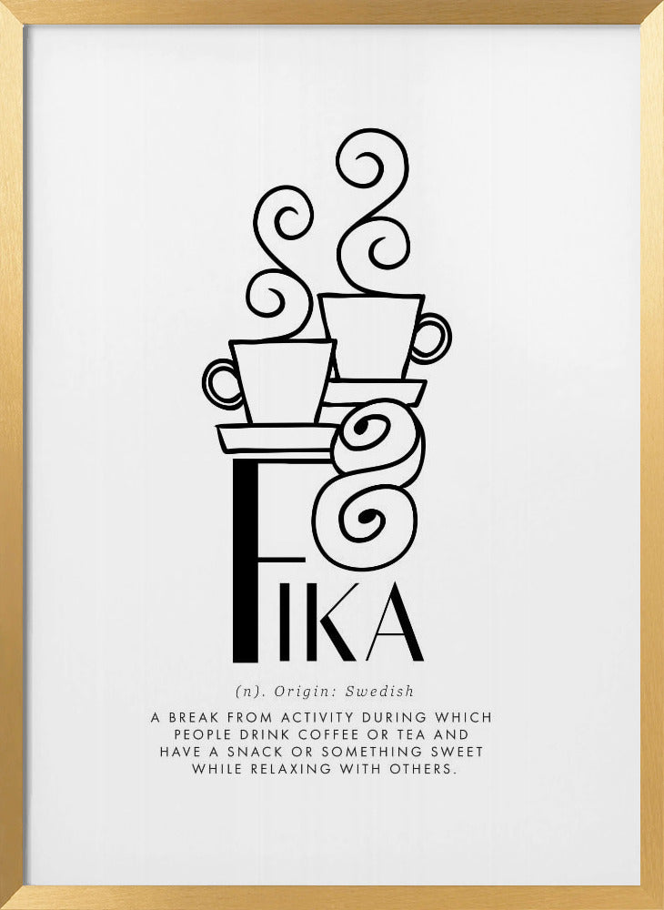 Fika illustrated definition Poster