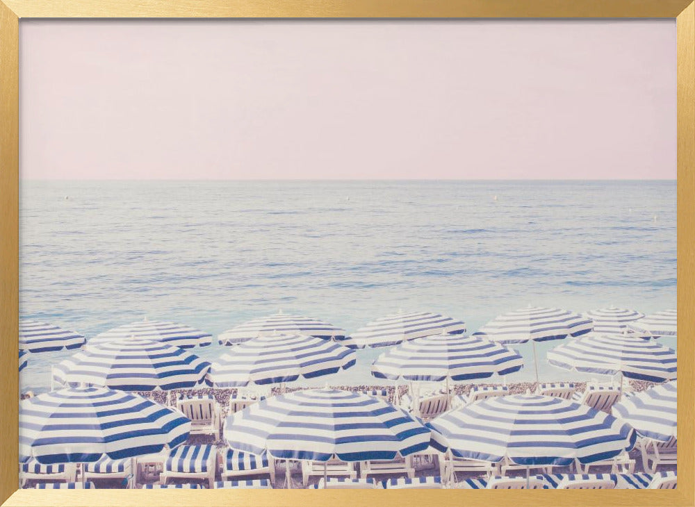 Riviera Umbrella Pink Sky Poster