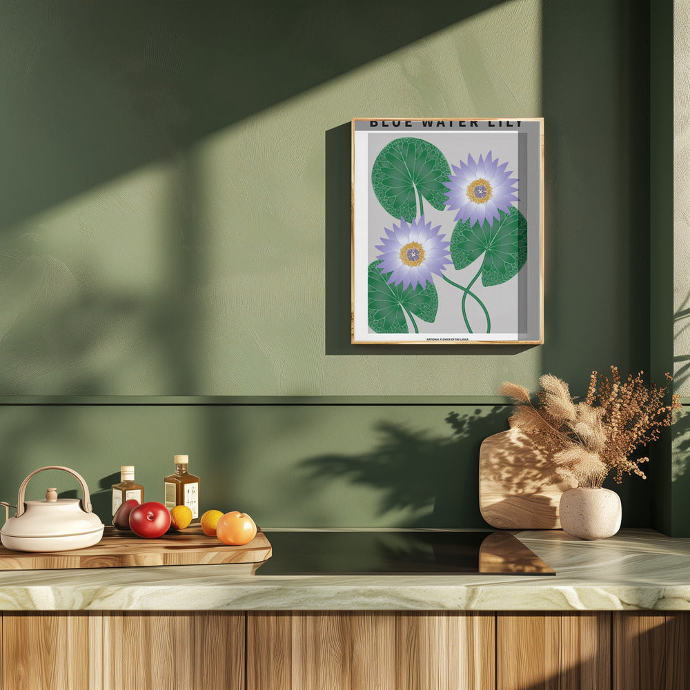 Blue Water Lily - National flower of Sri Lanka Poster