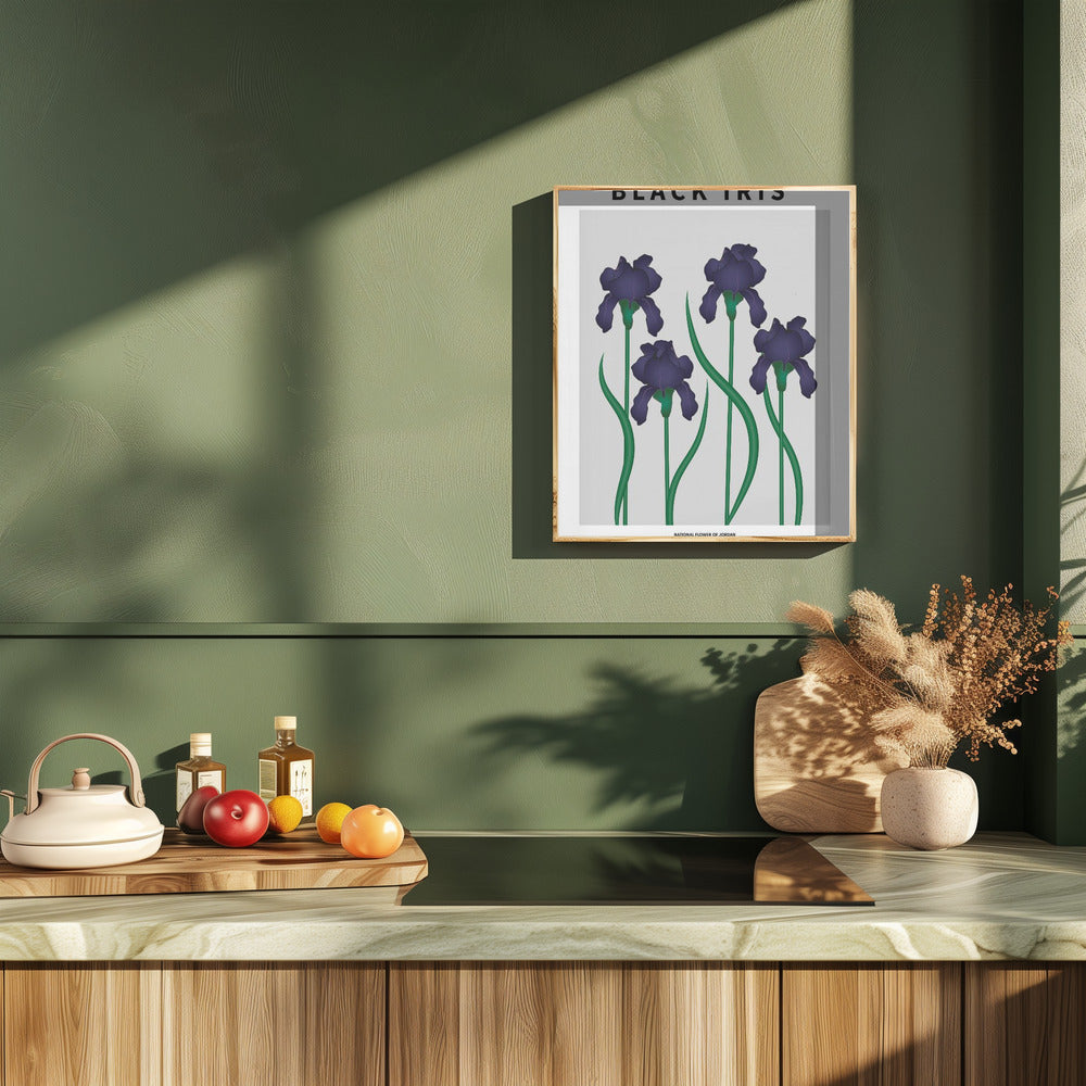 Black Iris - National flower of Jordan Poster
