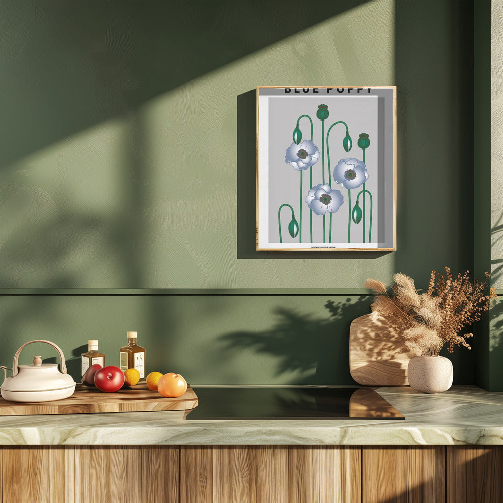 Blue Poppy - National flower of Bhutan Poster