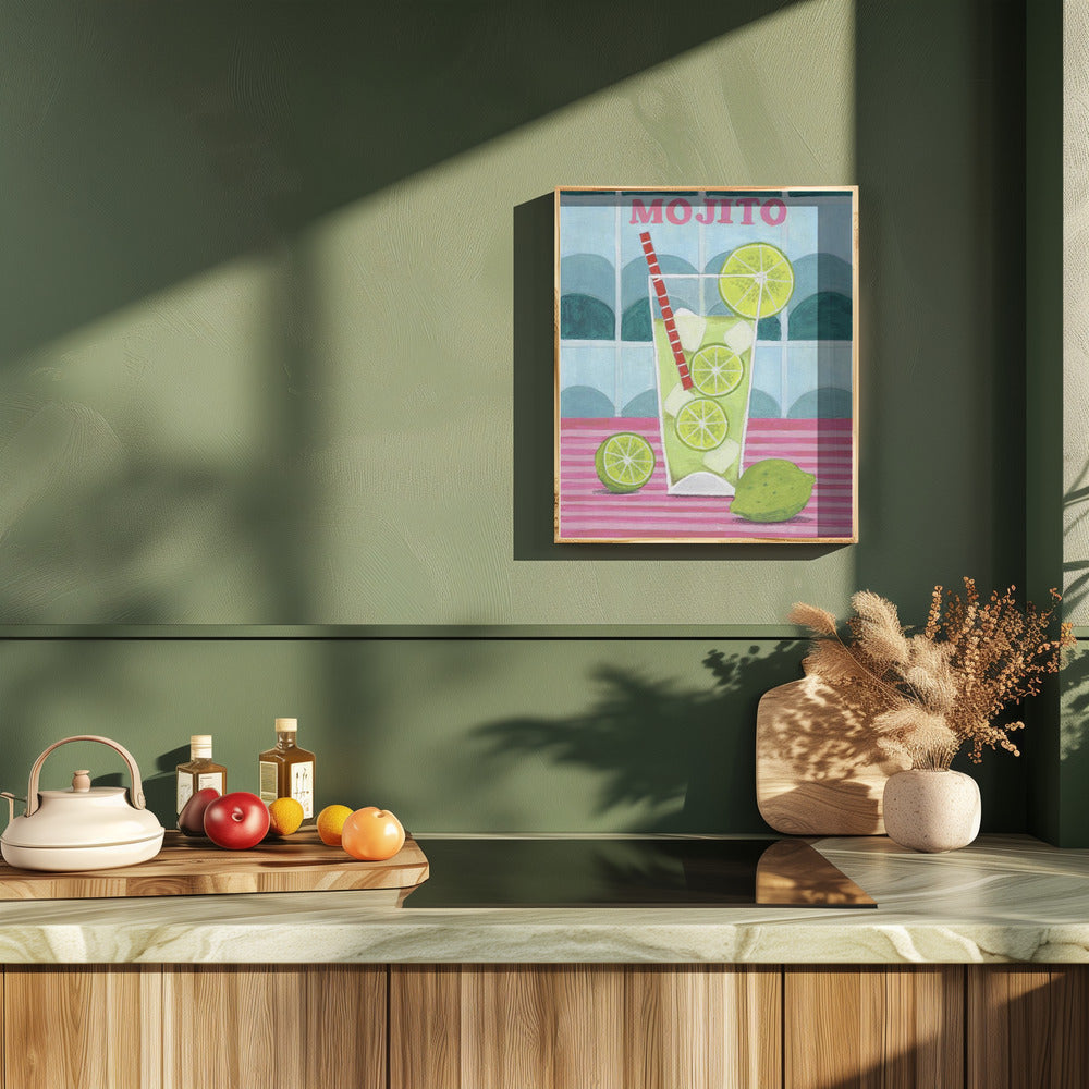 Glass of Mjito Poster