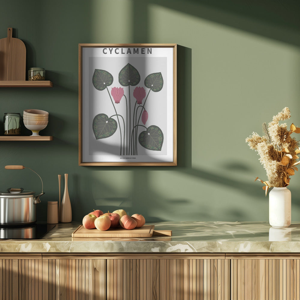 Cyklamen - National flower of Cypres Poster