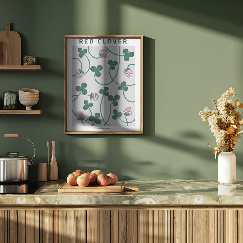 Red Clover - National flower of Denmark Poster