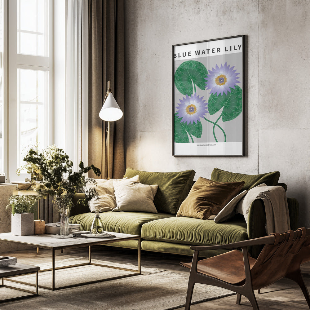 Blue Water Lily - National flower of Sri Lanka Poster