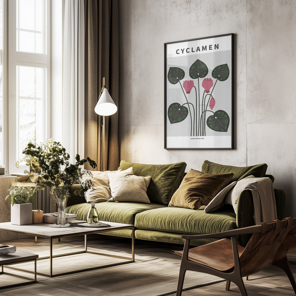 Cyklamen - National flower of Cypres Poster