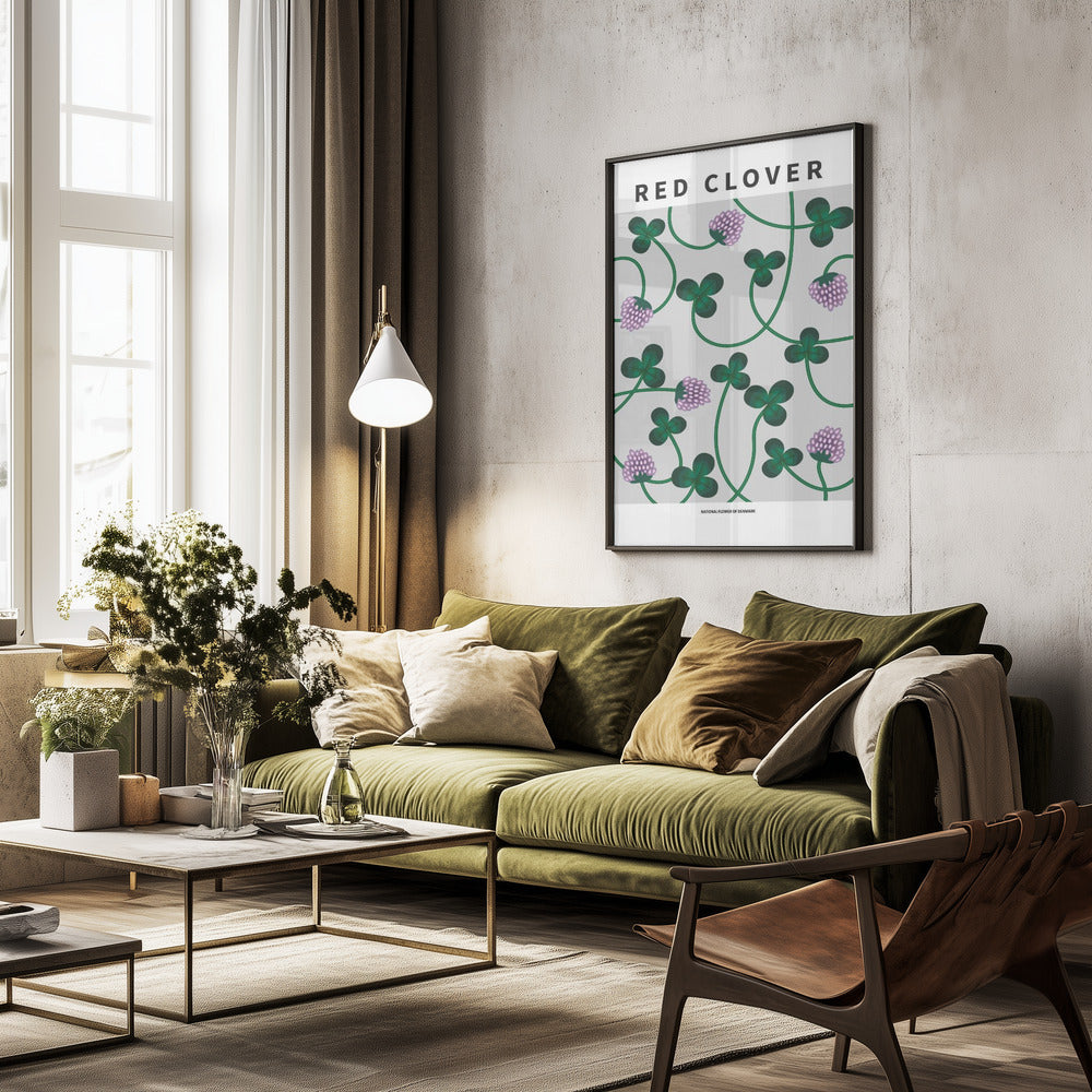 Red Clover - National flower of Denmark Poster