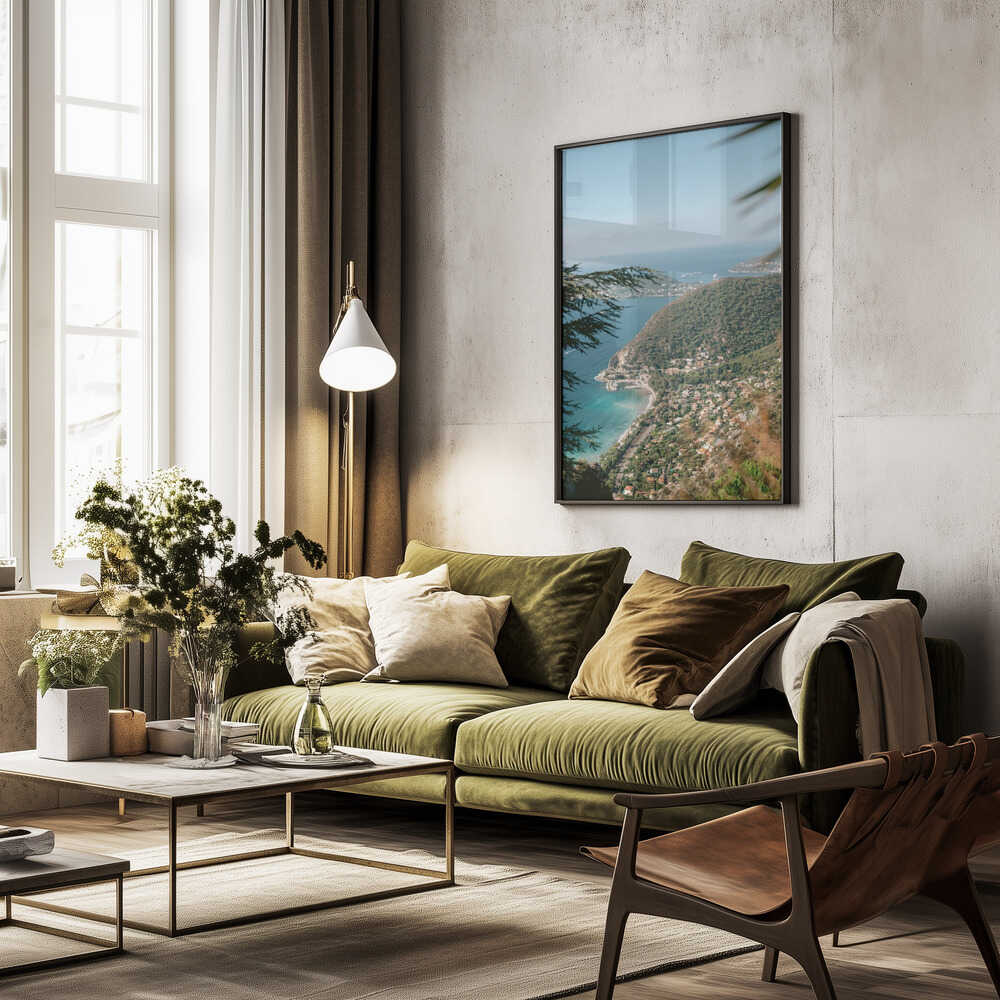 Green Hills And Turquoise Waters Poster