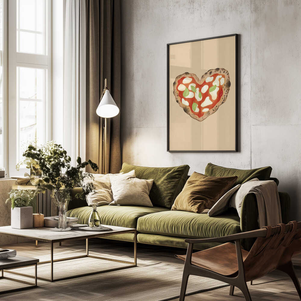 Pizza Heart Poster