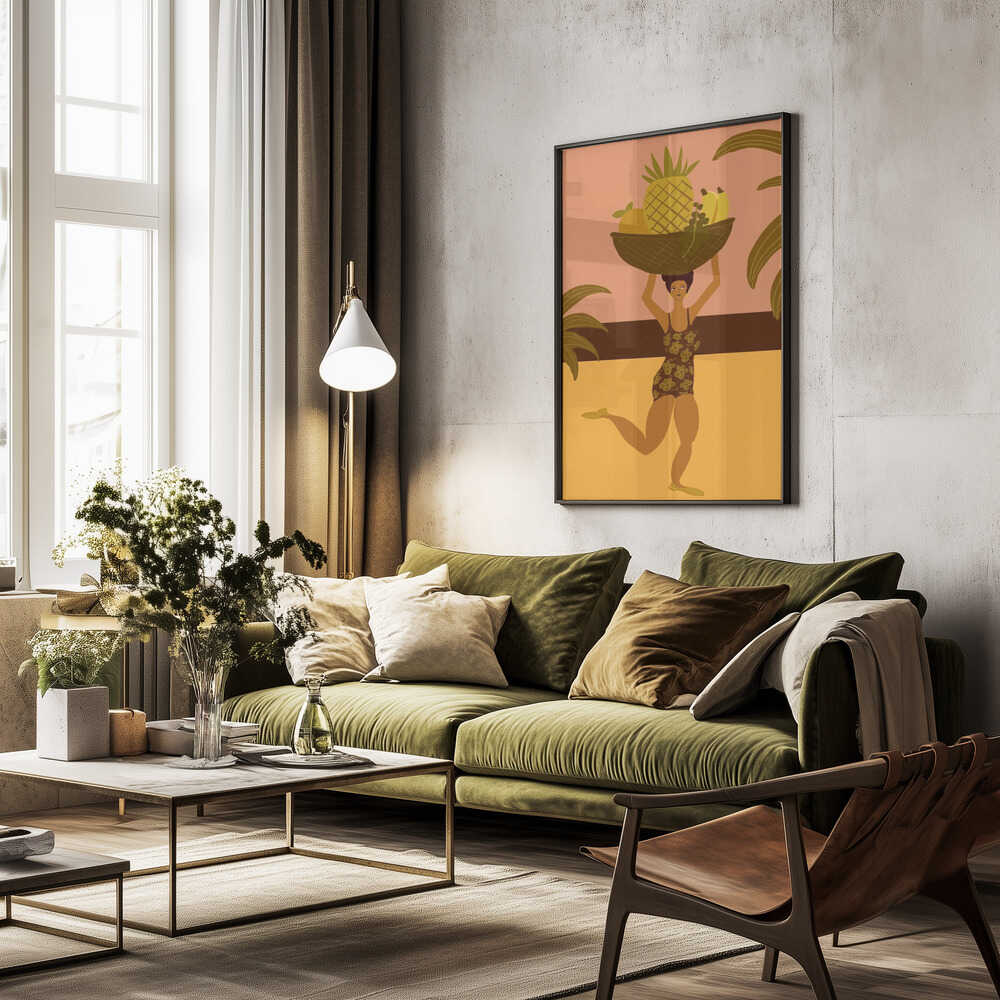 Tropical fruit at the beach Poster