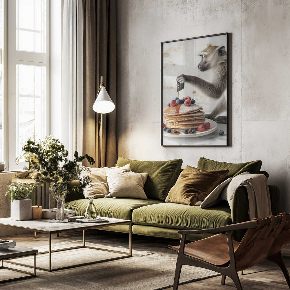 Monkey Maple Morning Poster