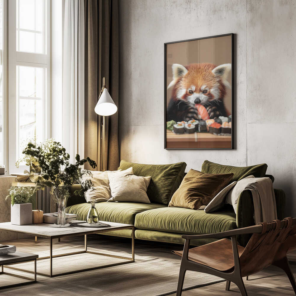 Sushi Red Panda Delight Poster