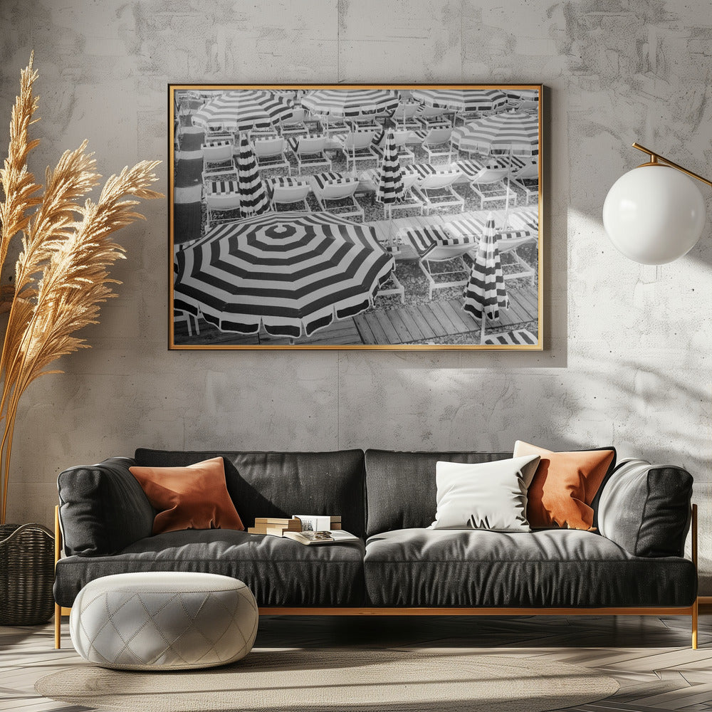 Black And White Riviera Beach Poster