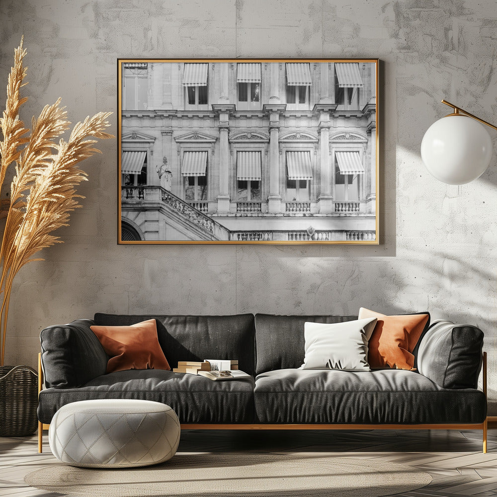 Paris Building Black And White Poster