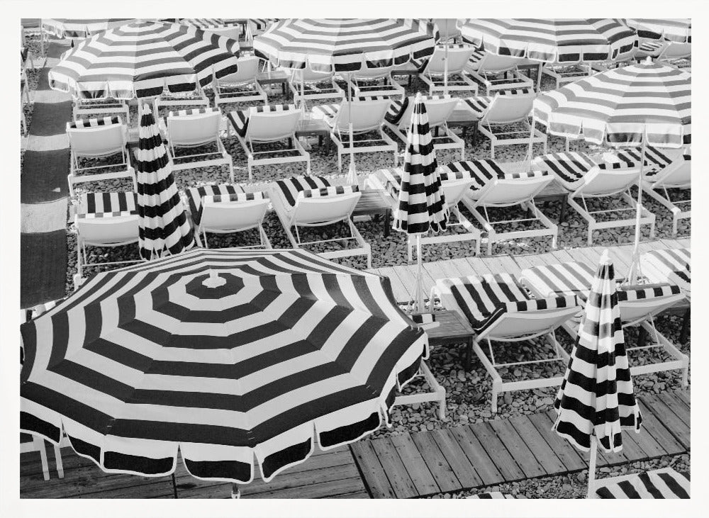 Black And White Riviera Beach Poster