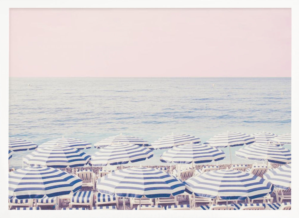 Riviera Umbrella Pink Sky Poster