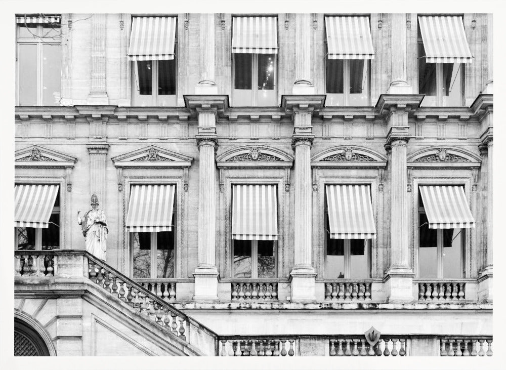 Paris Building Black And White Poster