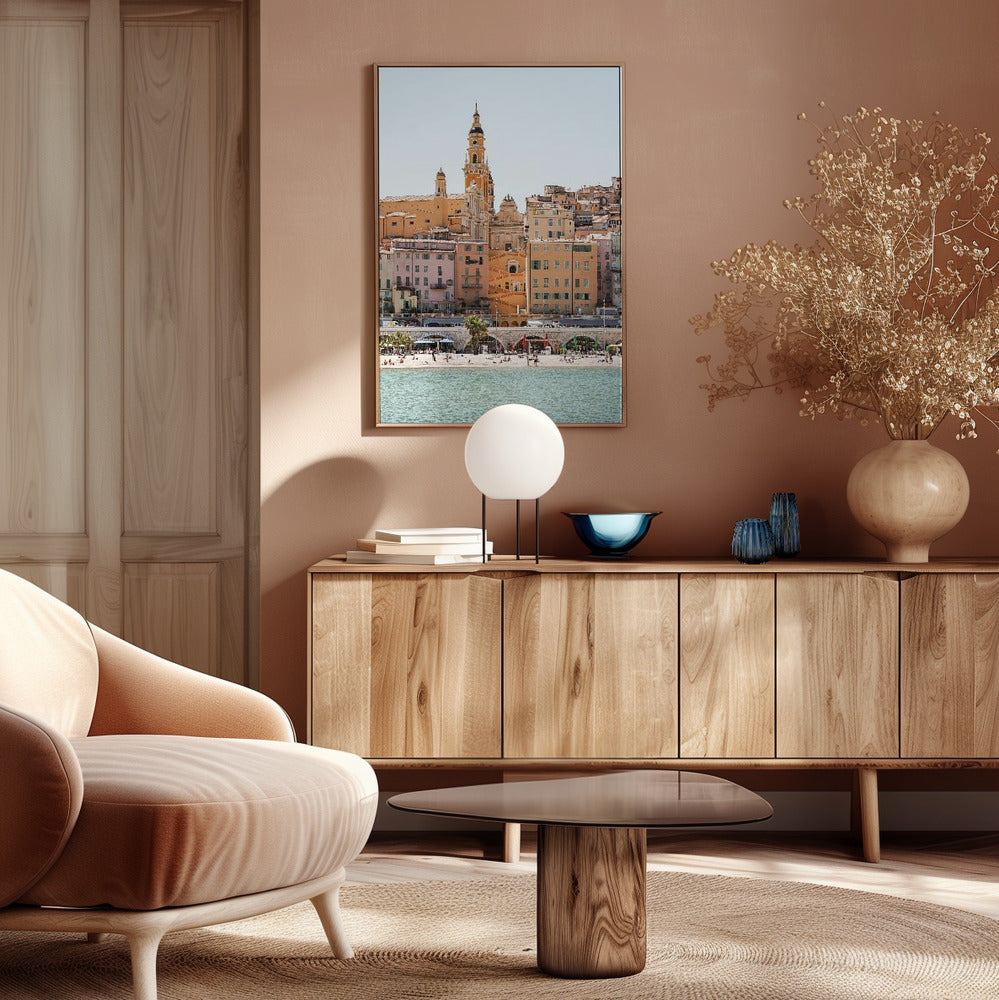 Skyline of Menton Poster