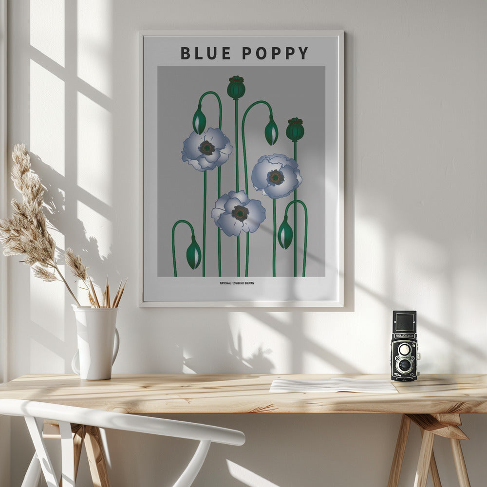 Blue Poppy - National flower of Bhutan Poster