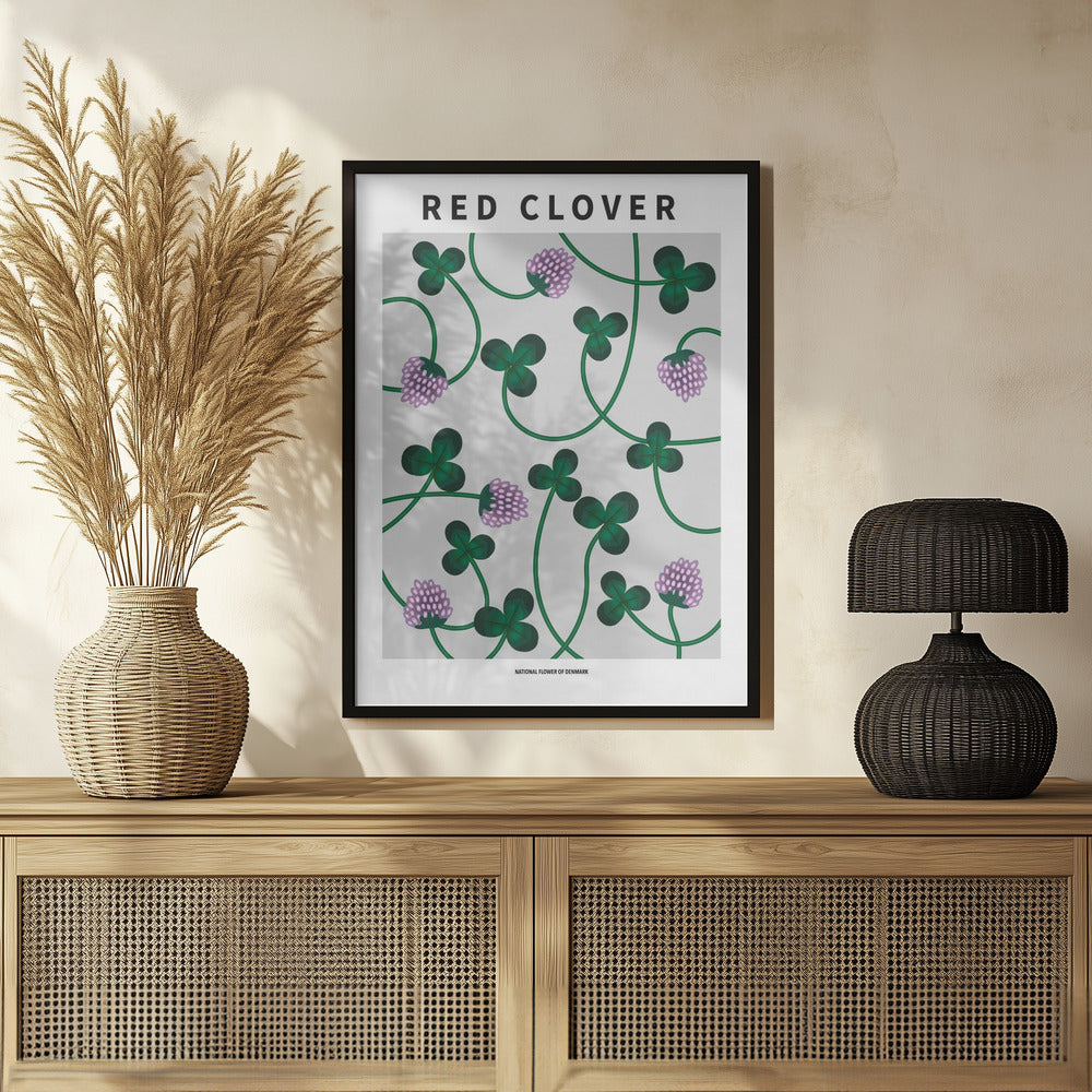 Red Clover - National flower of Denmark Poster