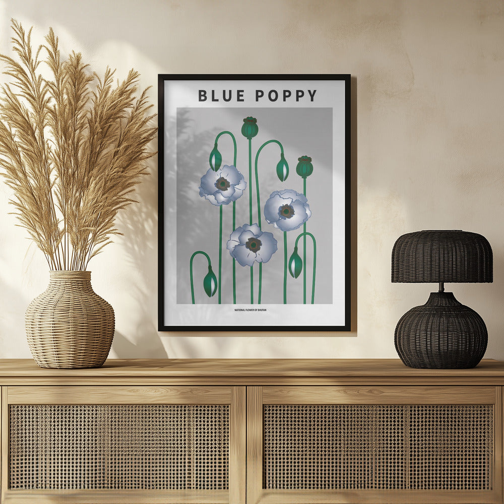 Blue Poppy - National flower of Bhutan Poster
