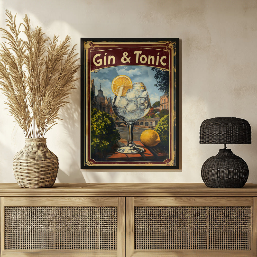 Gin & Tonic Vintage Poster