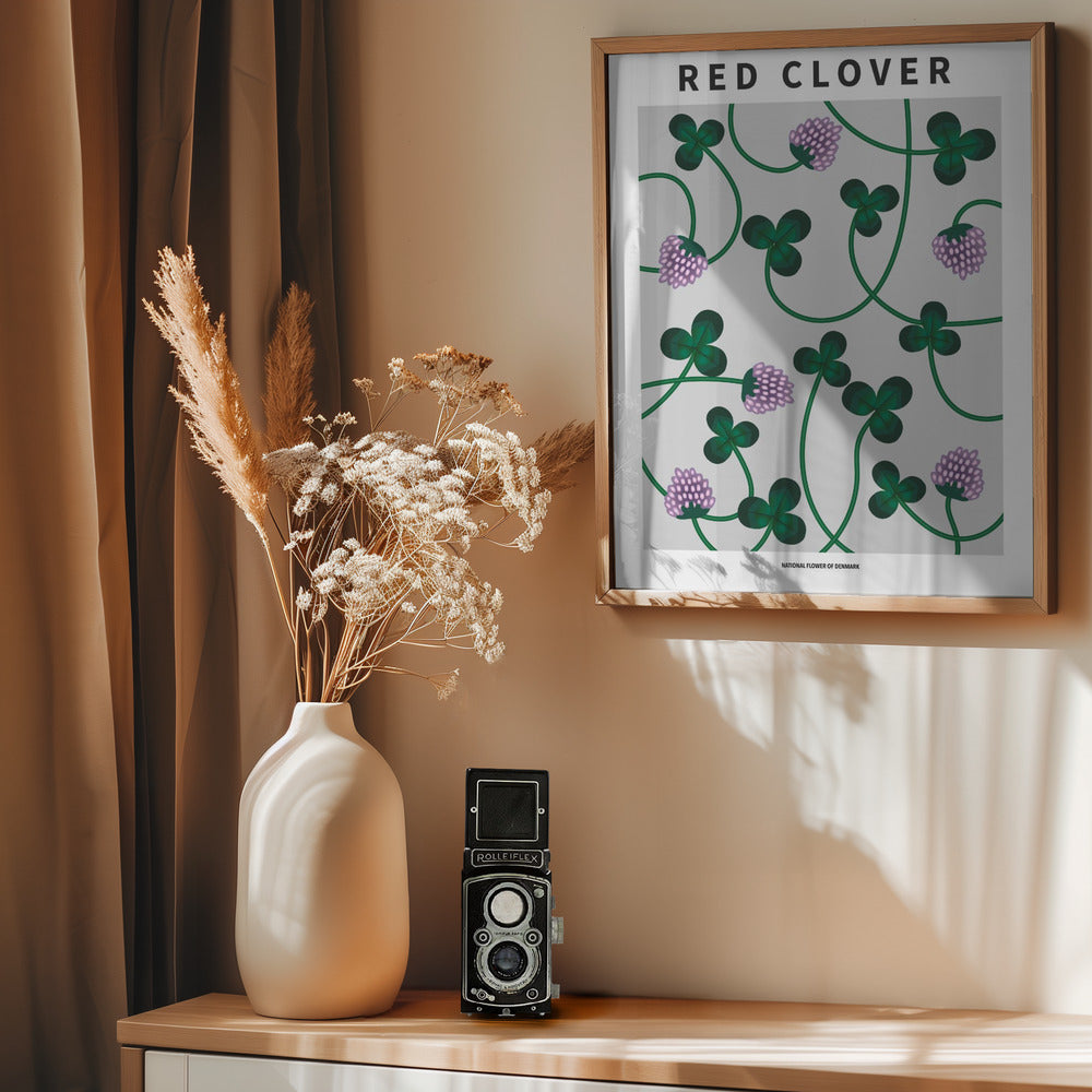 Red Clover - National flower of Denmark Poster