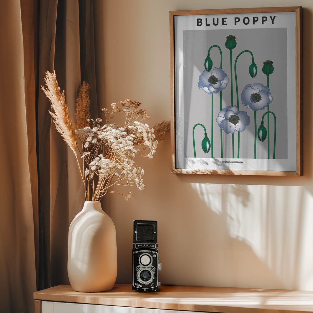 Blue Poppy - National flower of Bhutan Poster