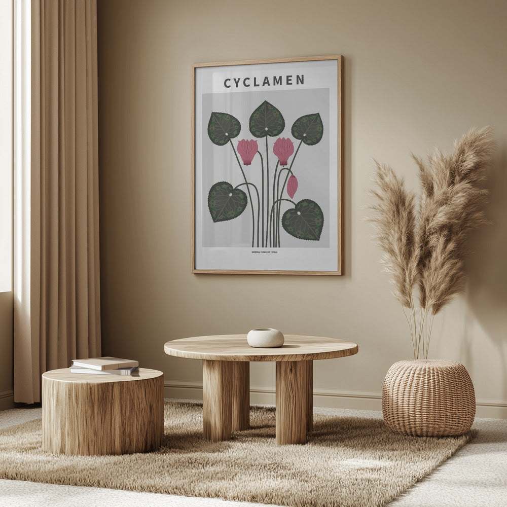 Cyklamen - National flower of Cypres Poster