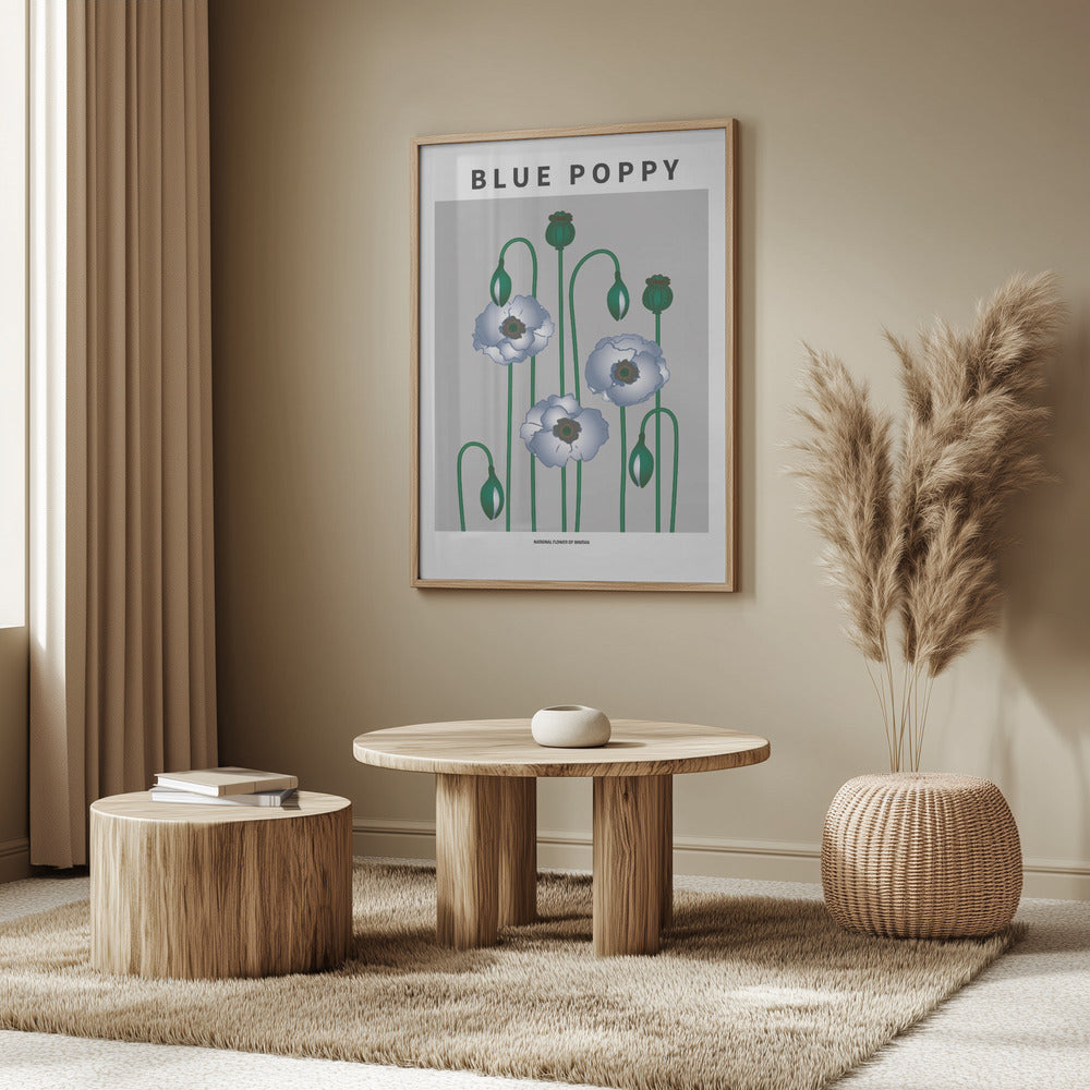 Blue Poppy - National flower of Bhutan Poster