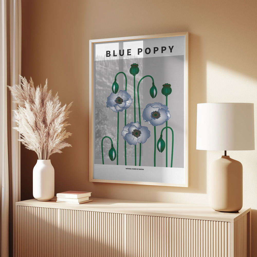 Blue Poppy - National flower of Bhutan Poster