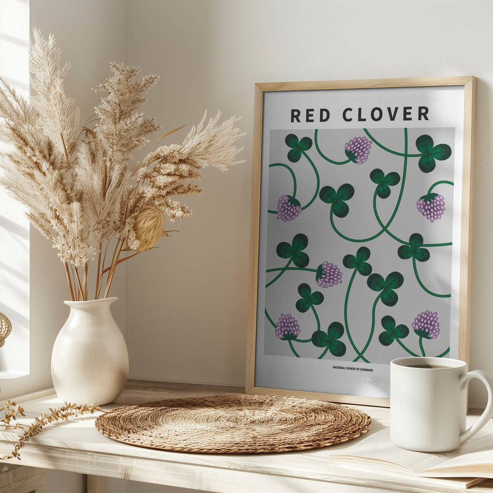 Red Clover - National flower of Denmark Poster