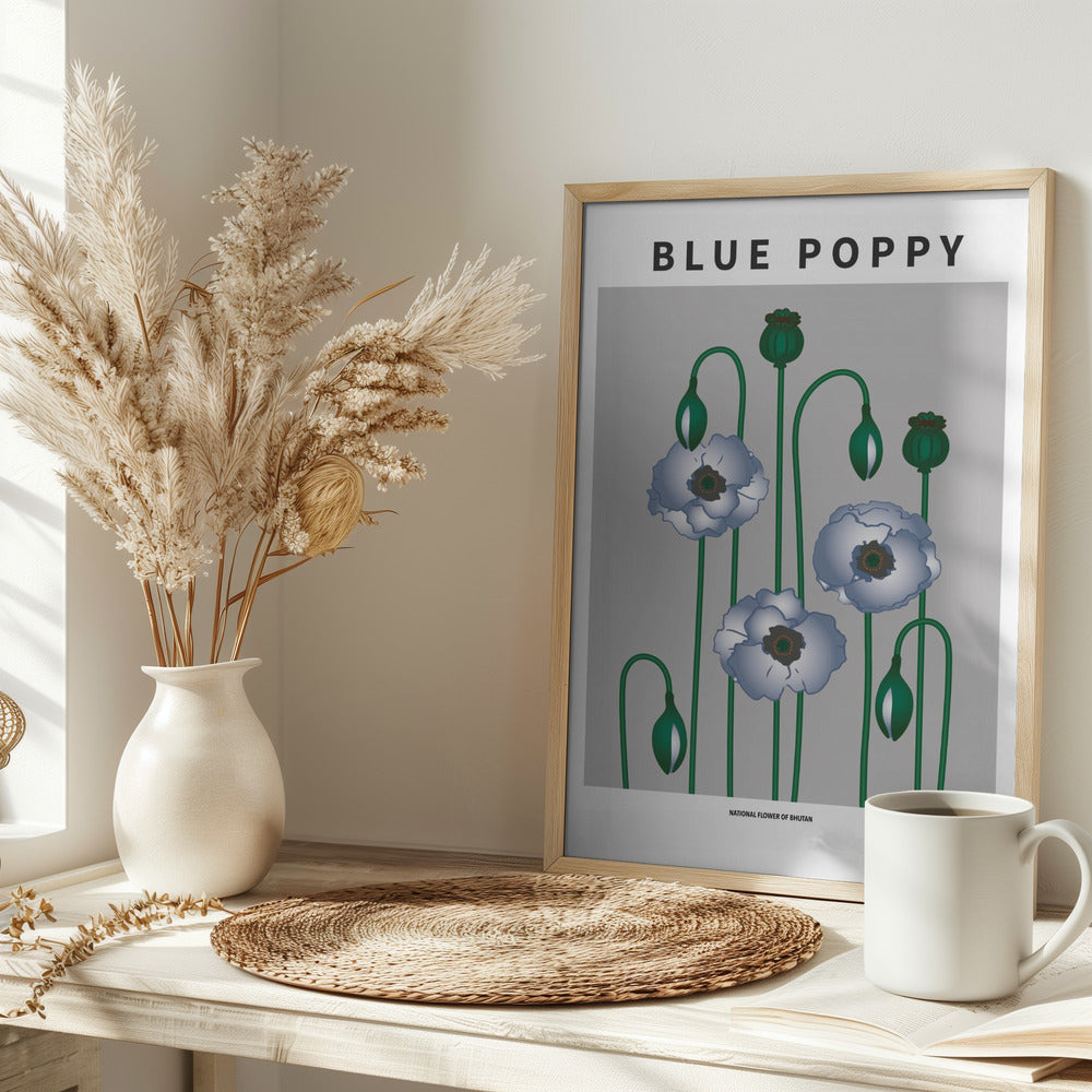 Blue Poppy - National flower of Bhutan Poster