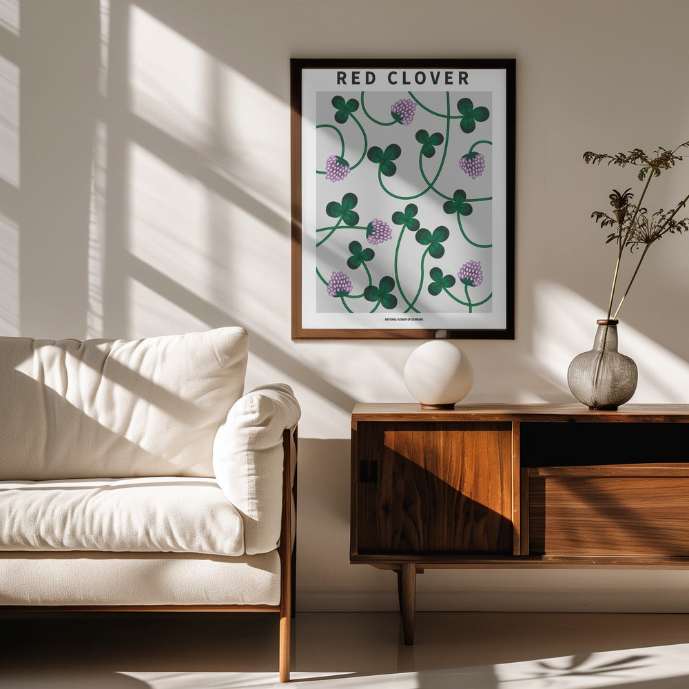 Red Clover - National flower of Denmark Poster