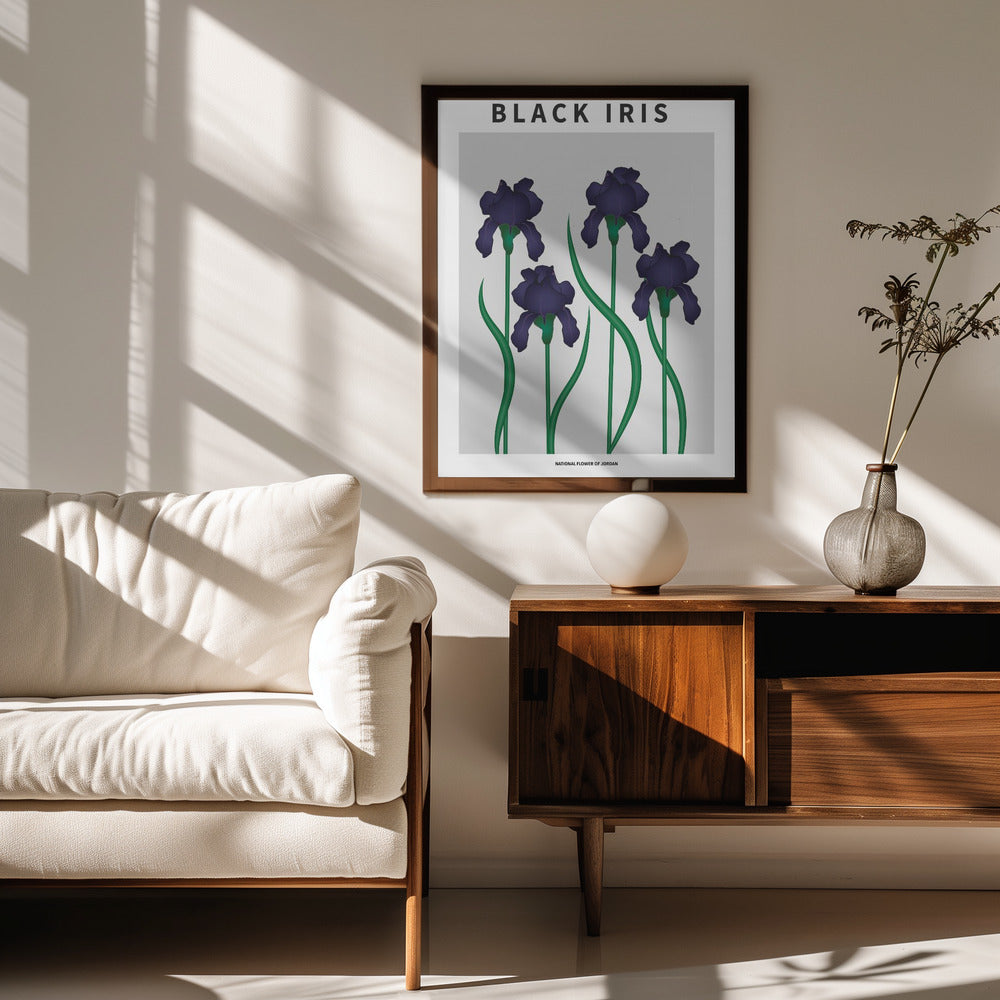 Black Iris - National flower of Jordan Poster