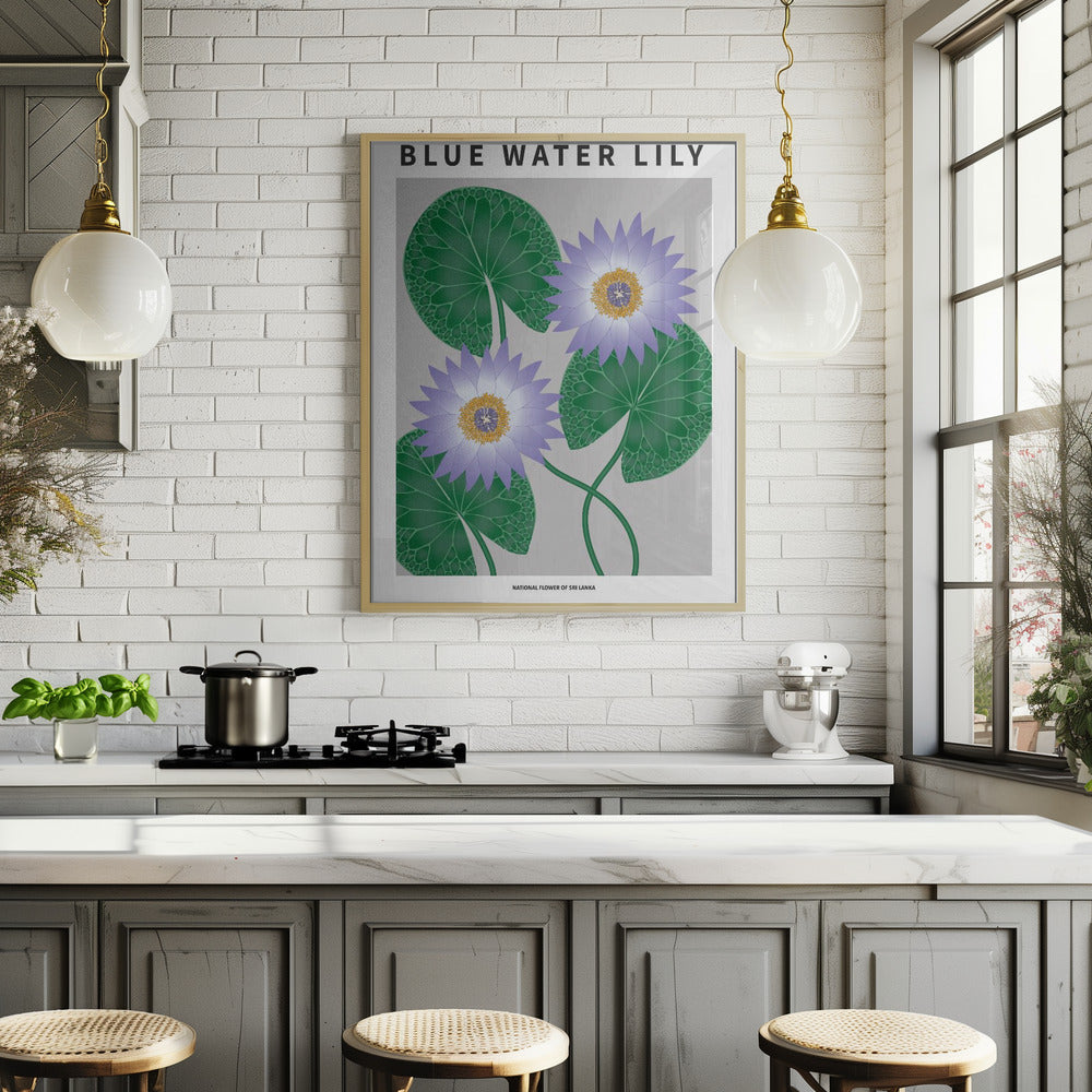 Blue Water Lily - National flower of Sri Lanka Poster