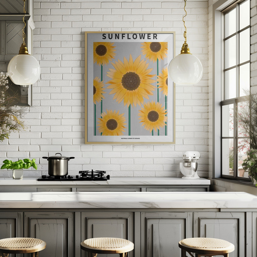 Sunflower - National flower och Ukraine Poster