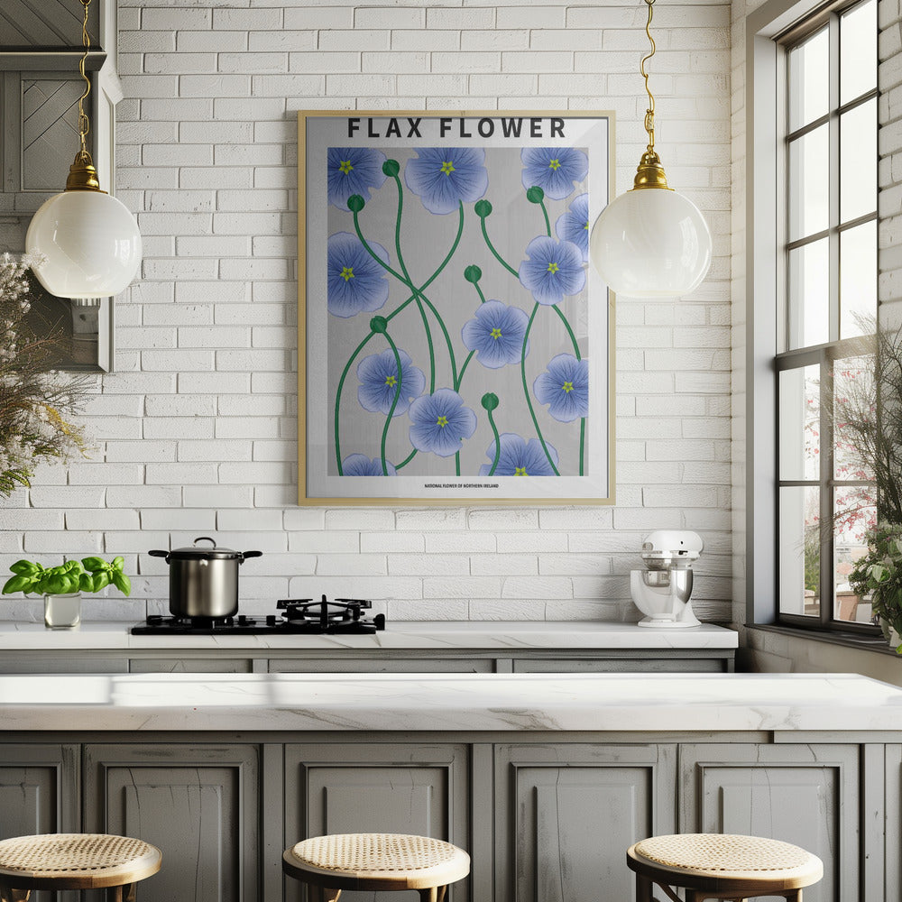 Flax flower - National flower of Ireland Poster